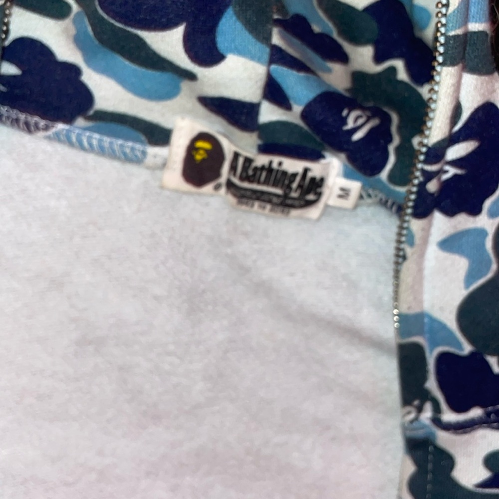 Blue camo bathing ape hoodie size medium I can go lower on price